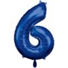 folienballon zahl 6 dunkelblau 86 cm