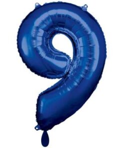 folienballon zahl 9 dunkelblau 86 cm