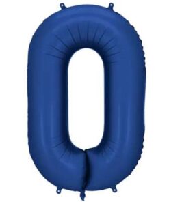 PartyDeco Folienballon Zahl 0 Blau 86 cm