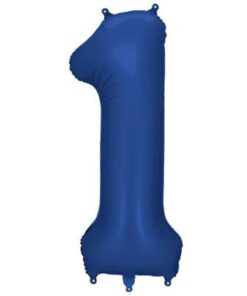 PartyDeco Folienballon Zahl 1 Blau 86 cm