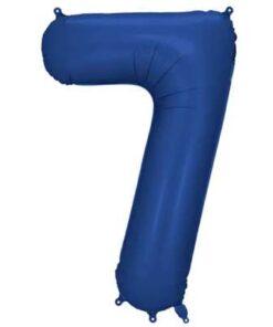 PartyDeco Folienballon Zahl 7 Blau 86 cm