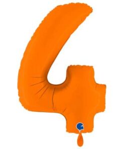 Grabo Folienballon Zahl 4 Orange 102 cm