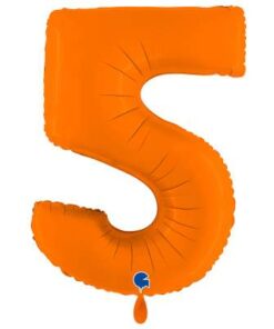 Grabo Folienballon Zahl 5 Orange 102 cm