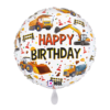 Grabo Folienballon Happy Birthday Baustelle 45 cm