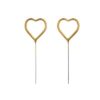 PartyDeco Wunderkerzen Herz Gold 2 Stück Set 16,5 cm