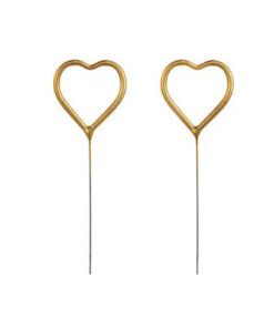 PartyDeco Wunderkerzen Herz Gold 2 Stück Set 16,5 cm