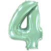 Flexmetal Folienballon Zahl 4 Pastel Mint 102 cm