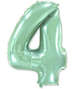 Flexmetal Folienballon Zahl 4 Pastel Mint 102 cm