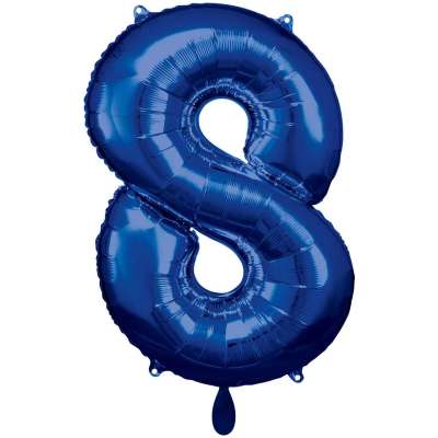 folienballon zahl 8 dunkelblau 86 cm