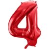 folienballon zahl 4 rot 86 cm