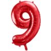 folienballon zahl 9 rot 86 cm