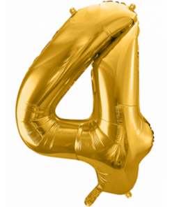folienballon zahl 4 gold 86 cm