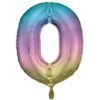 folienballon zahl 0 regenbogen 86 cm