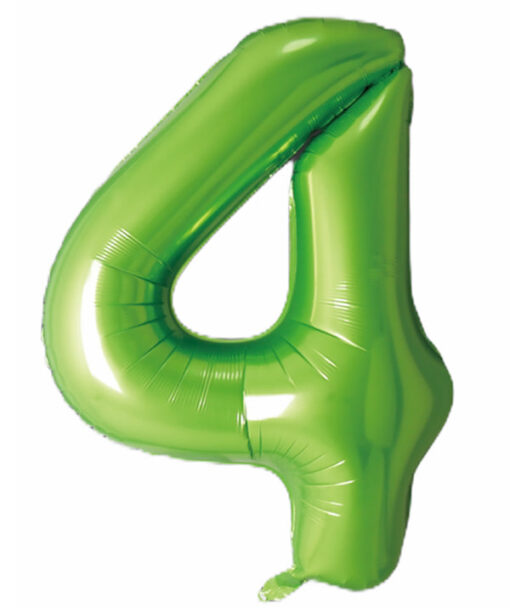 folienballon zahl 4 grün 86 cm
