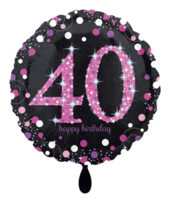 Folienballon 40 Happy Birthday 45 cm