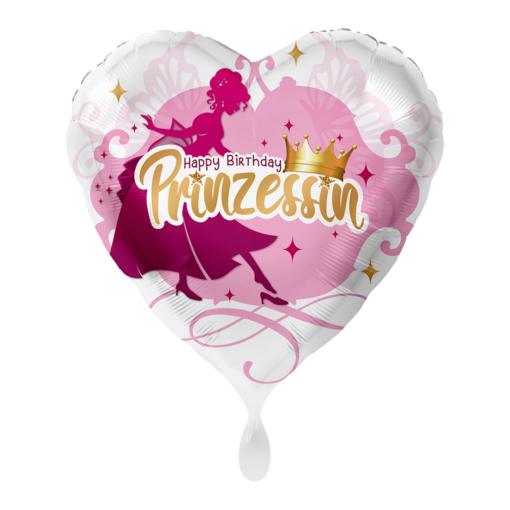 Folienballon Herz Happy Birthday Prinzessin 43 cm