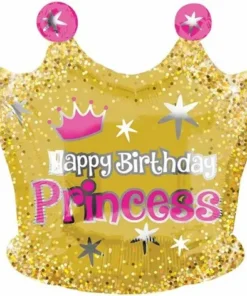 Folienballon Krone Happy Birthday Princess 50 cm
