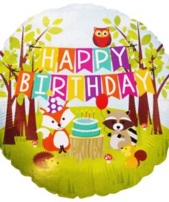 Folienballon Waldtiere Happy Birthday 46 cm