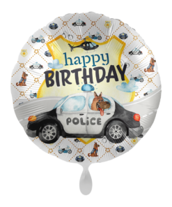 Folienballon Polizei Happy Birthday 43 cm