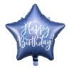 Folienballon Stern Blau Happy Birthday 40 cm