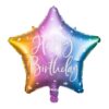 Folienballon Stern Regenbogen Happy Birthday 40 cm