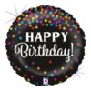 Folienballon Schwarz Konfetti Happy Birthday 46 cm