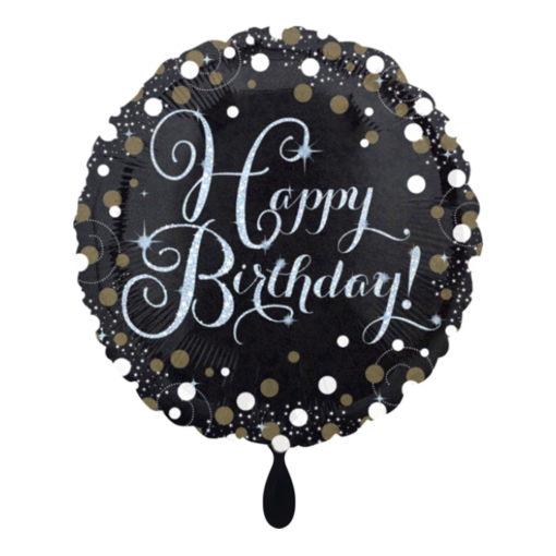 Folienballon Schwarz Happy Birthday 45 cm