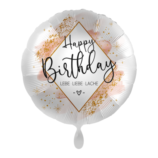 Folienballon Happy Birthday Lebe Liebe Lache 43 cm