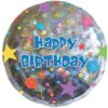 Folienballon Silber Happy Birthday 45 cm