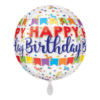Folienballon Orbz Happy Birthday Transparent 40 cm