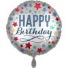 Folienballon Silber Happy Birthday 45 cm