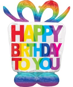 Folienballon Happy Birthday To You mit Standfuß 127 cm