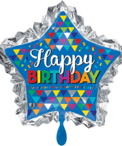 Folienballon Stern Happy Birthday 86 cm