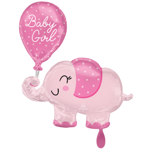 Folienballon Baby Girl Elefant 78 cm