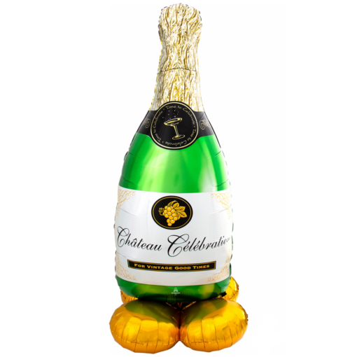 Folienballon AirLoonz Champagner Flasche 152 cm mit Stanffuß