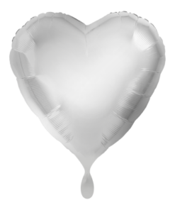 Folienballon Herz Silber 43 cm