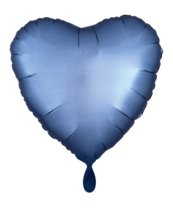 Folienballon Herz Blau Satin 43 cm