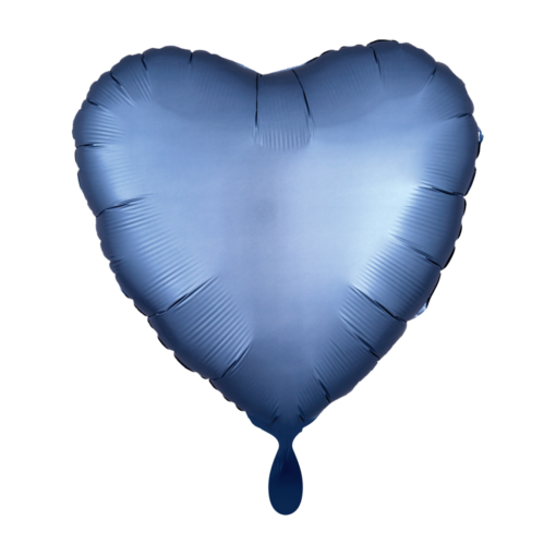 Folienballon Herz Blau Satin 43 cm