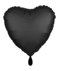 Folienballon Herz Schwarz Satin 43 cm