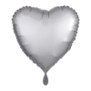 Folienballon Herz Silber Satin 43 cm