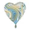 Folienballon Herz Blau Gold 43 cm