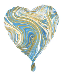 Folienballon Herz Blau Gold 43 cm