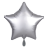 Folienballon Stern Silber Satin 48 cm