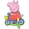 Folienballon Peppa Pig Auf Dem Fahrrad 55 cm