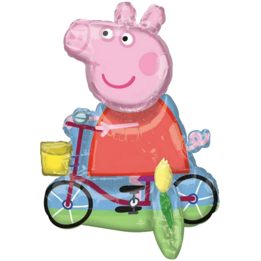 Folienballon Peppa Pig Auf Dem Fahrrad 55 cm