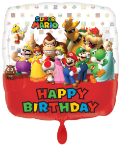 Folienballon Super Mario Happy Birthday 43 cm