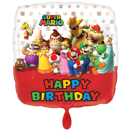 Folienballon Super Mario Happy Birthday 43 cm