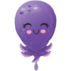 Folienballon Tintenfisch 55 cm