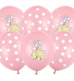 Latexballons Dots Elefant Rosa Set 6 Ballons