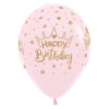 Latexballon Rosa Happy Birthday 1 Stück